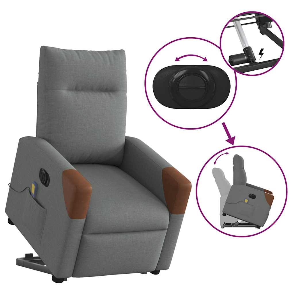 Fauteuil inclinable de massage électrique Gris foncé Tissu - XIOS