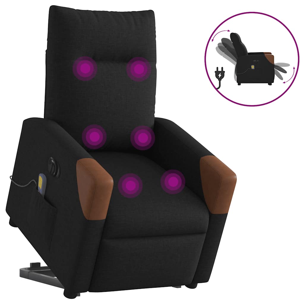 Fauteuil inclinable de massage électrique Noir Tissu - XIOS
