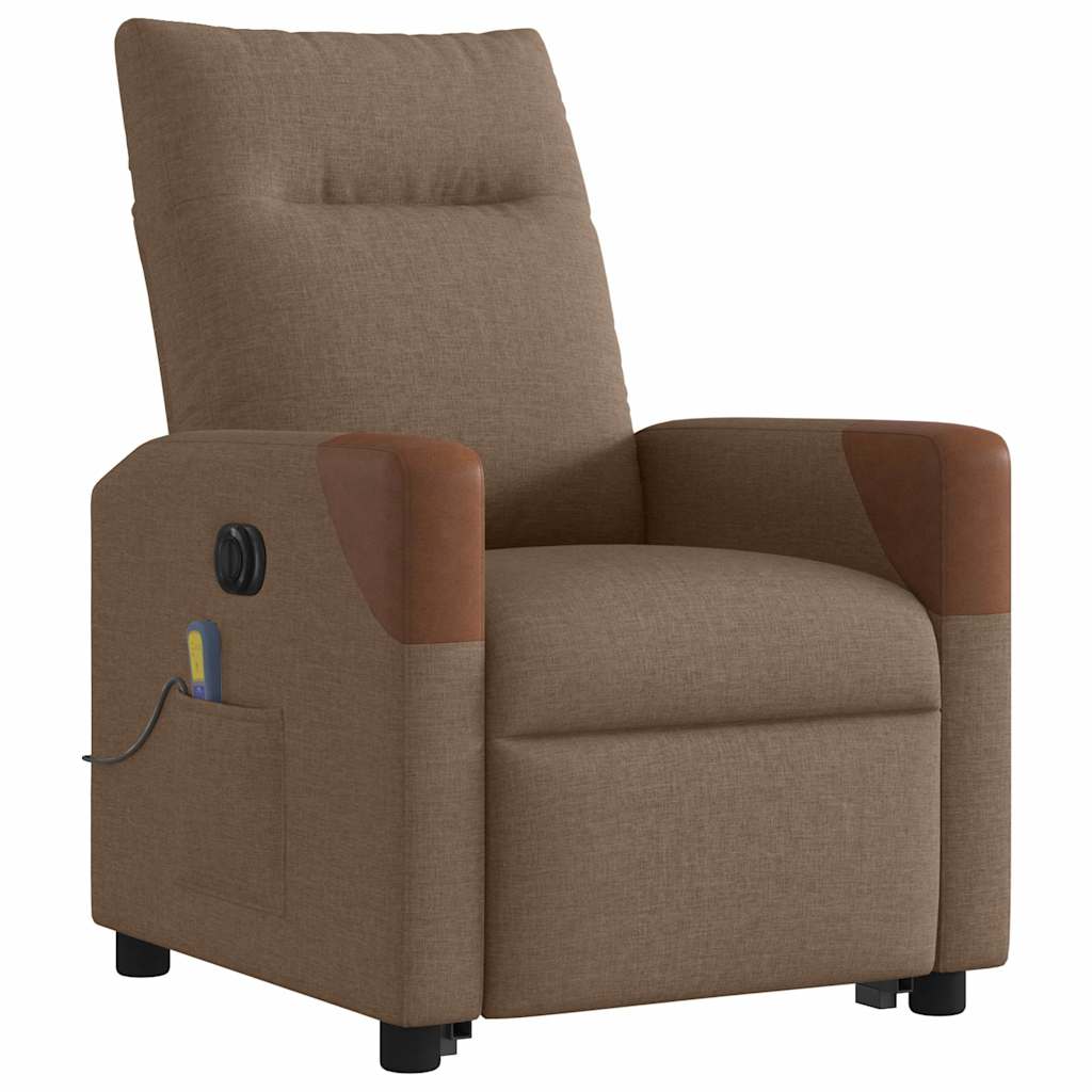 Fauteuil inclinable de massage électrique Marron Tissu - XIOS