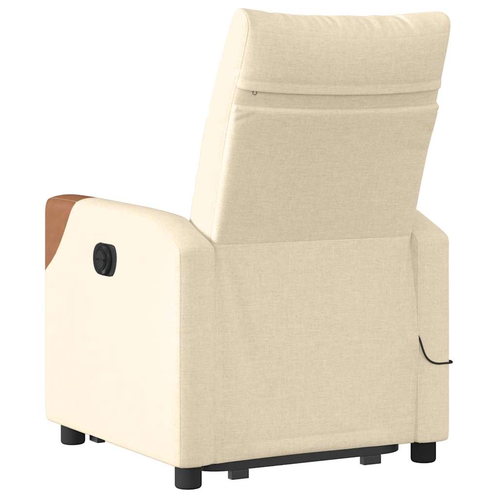 Fauteuil inclinable de massage électrique Crème Tissu - XIOS