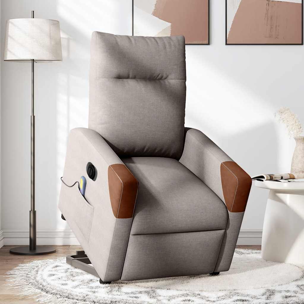 Fauteuil inclinable de massage électrique Taupe Tissu - XIOS