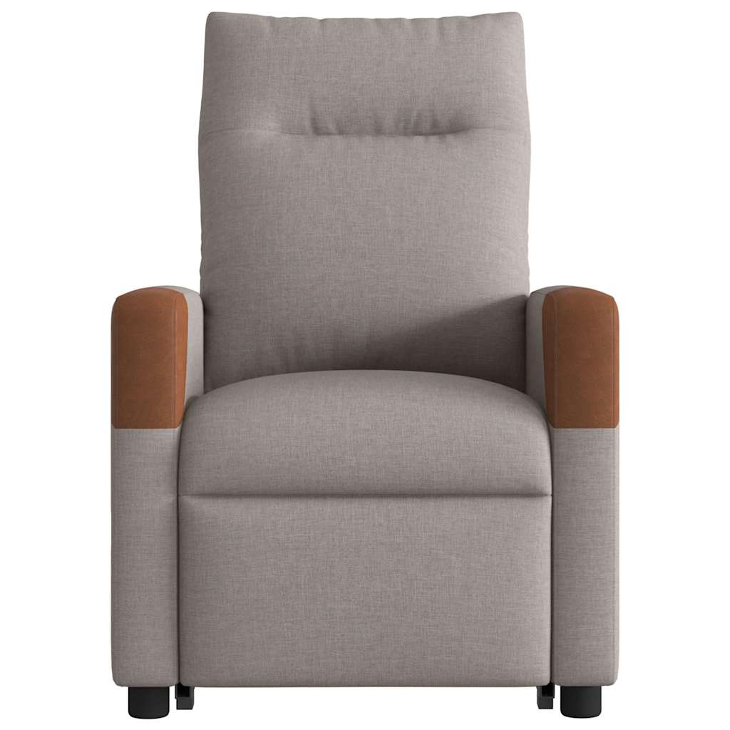 Fauteuil inclinable de massage électrique Taupe Tissu