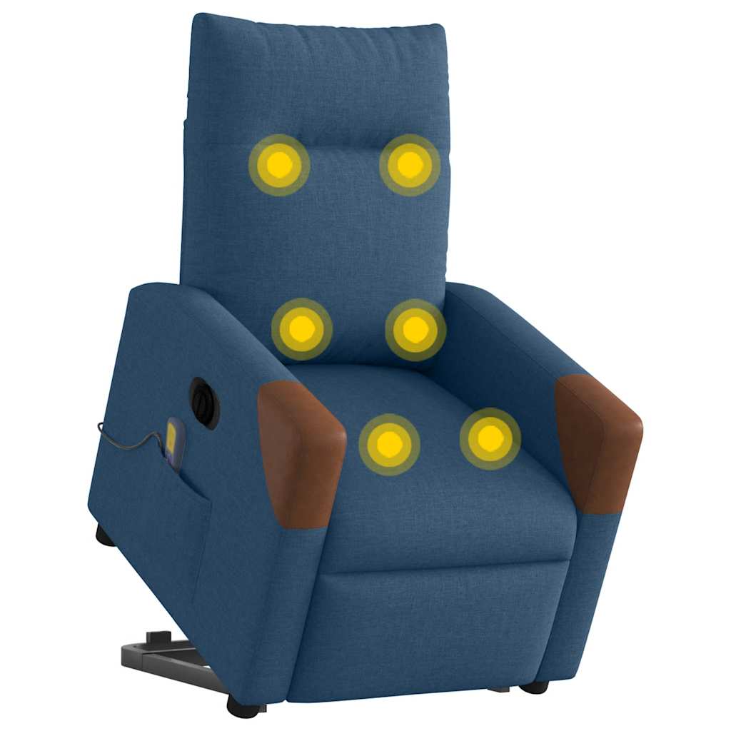 Fauteuil inclinable de massage électrique bleu tissu - XIOS