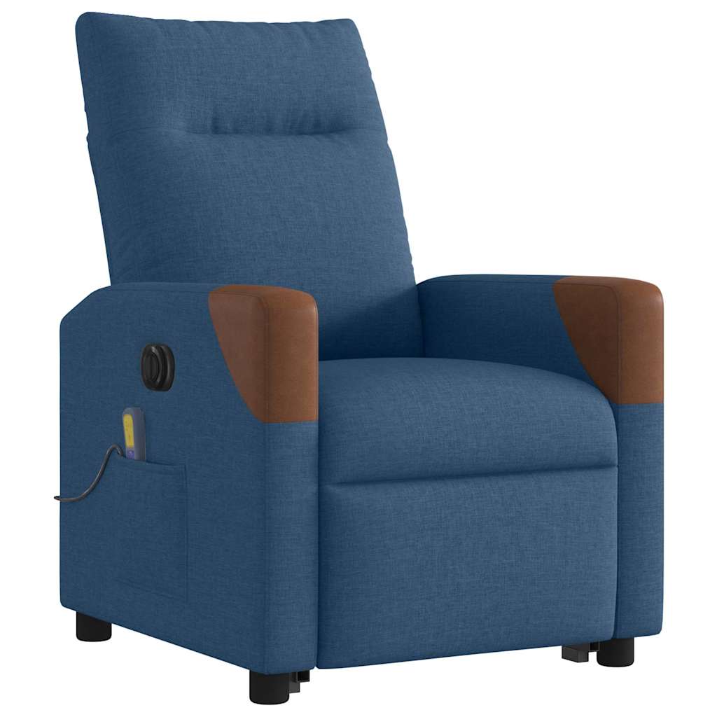 Fauteuil inclinable de massage électrique bleu tissu - XIOS