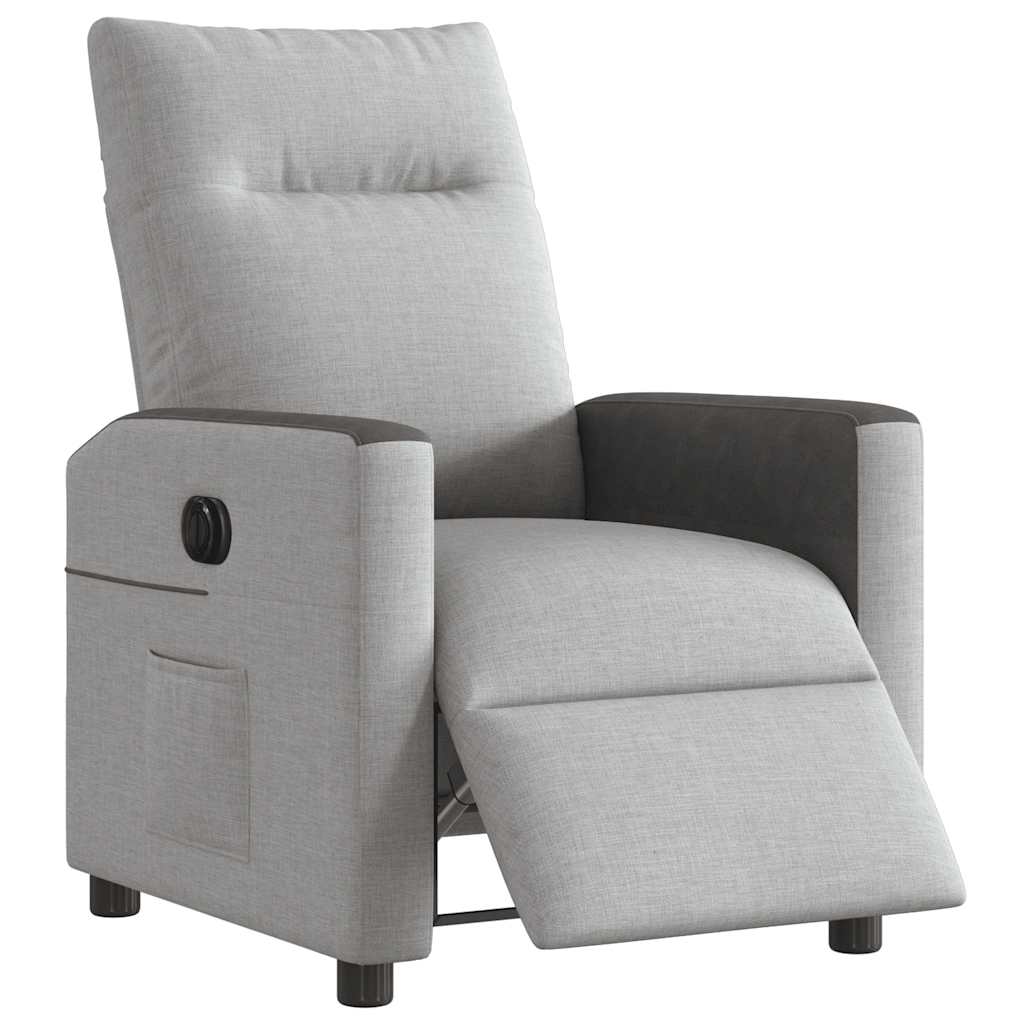 Fauteuil inclinable électrique gris nuage tissu - XIOS