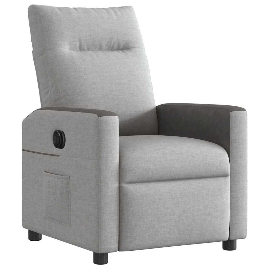Fauteuil inclinable électrique gris nuage tissu - XIOS