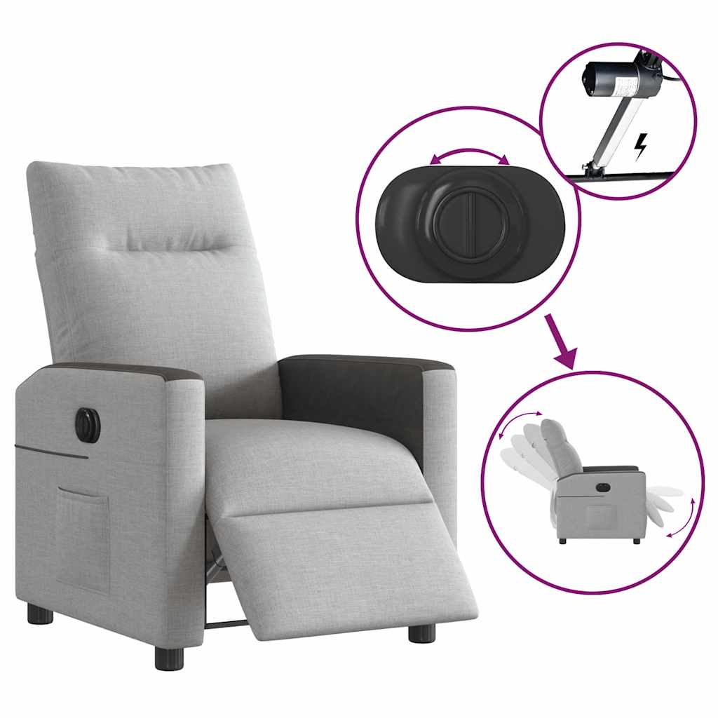 Fauteuil inclinable électrique gris nuage tissu - XIOS
