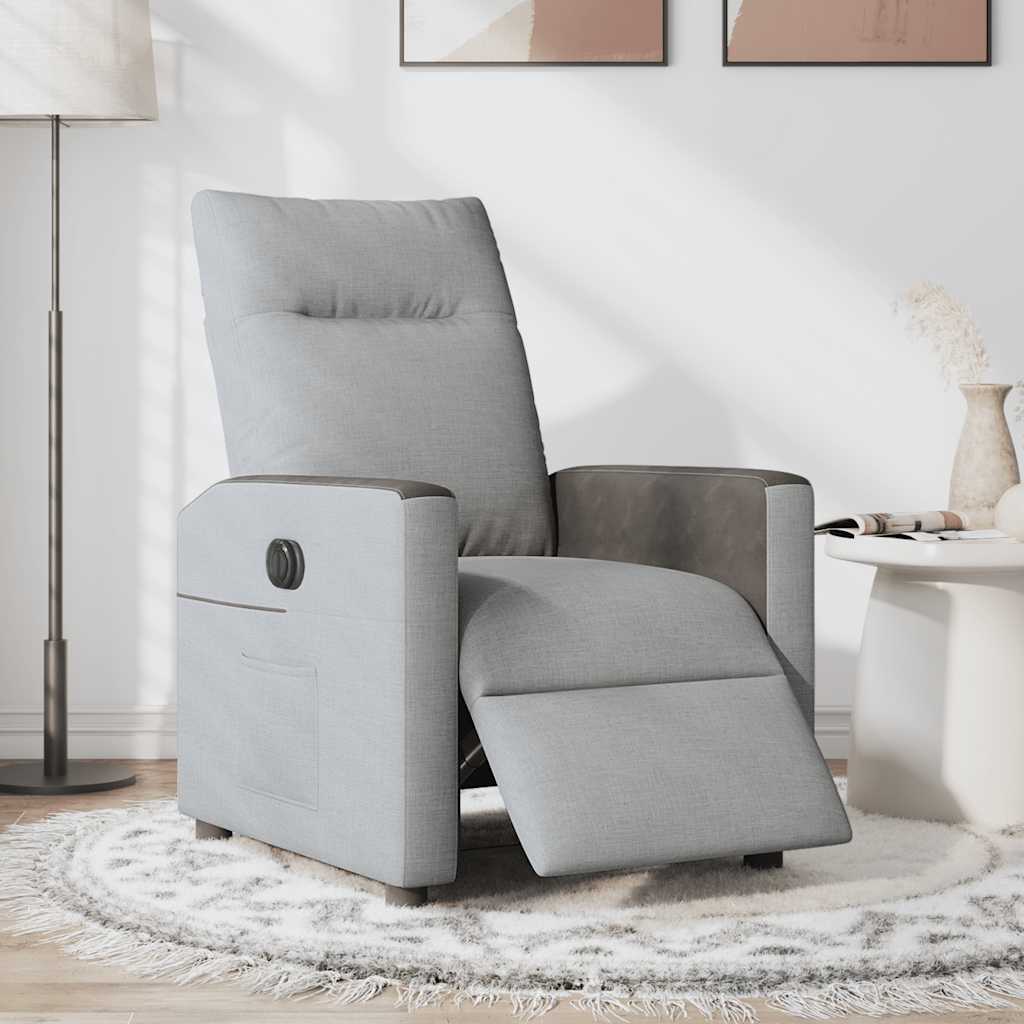 Fauteuil inclinable électrique Gris clair Tissu - XIOS