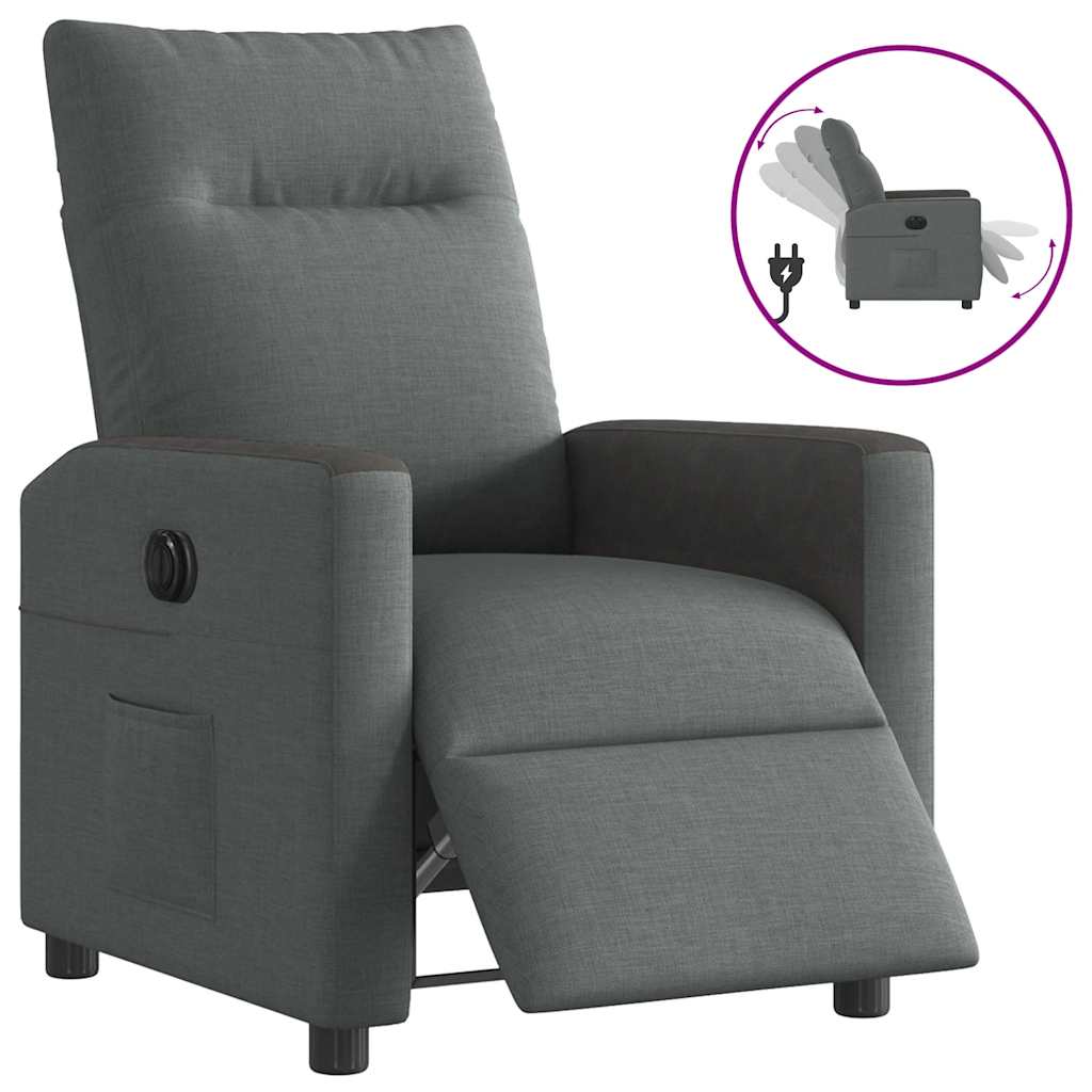 Fauteuil inclinable électrique Gris foncé Tissu - XIOS