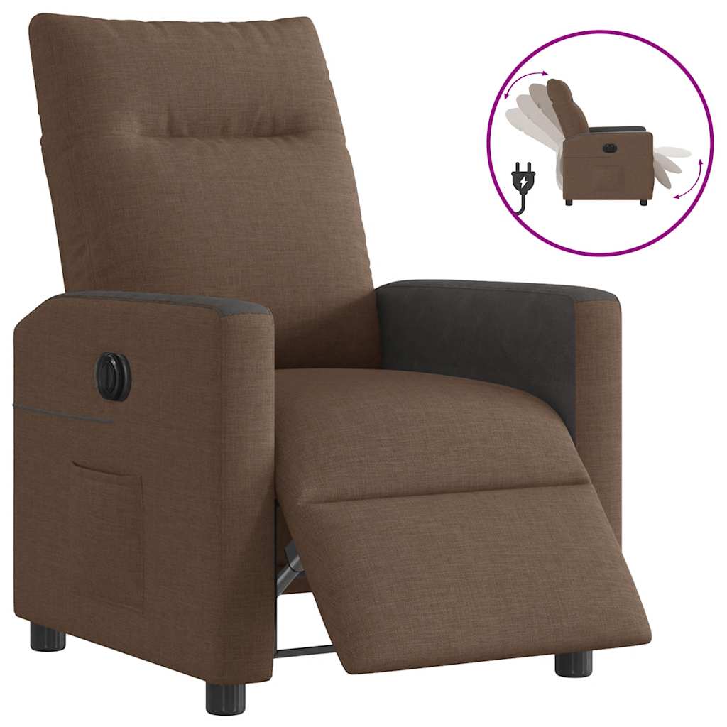 Fauteuil inclinable électrique Marron Tissu - XIOS