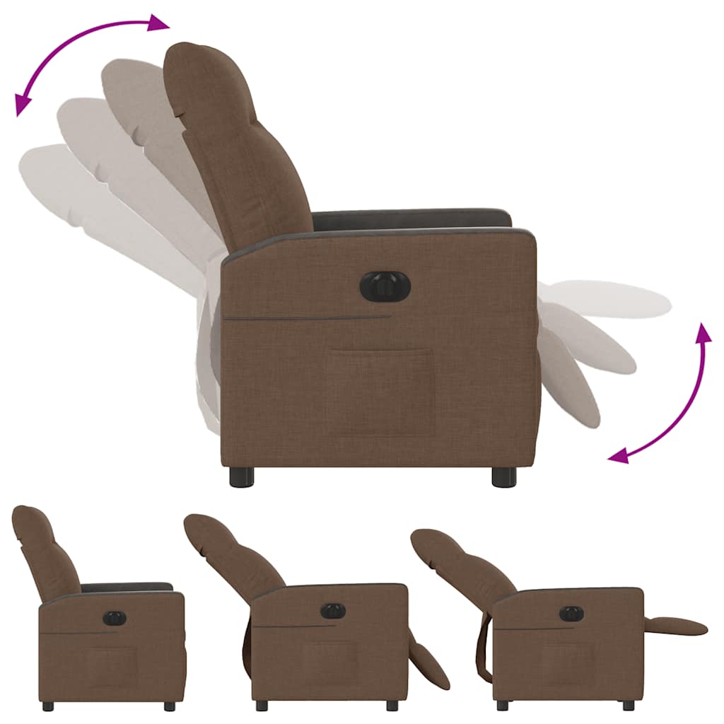 Fauteuil inclinable électrique Marron Tissu - XIOS