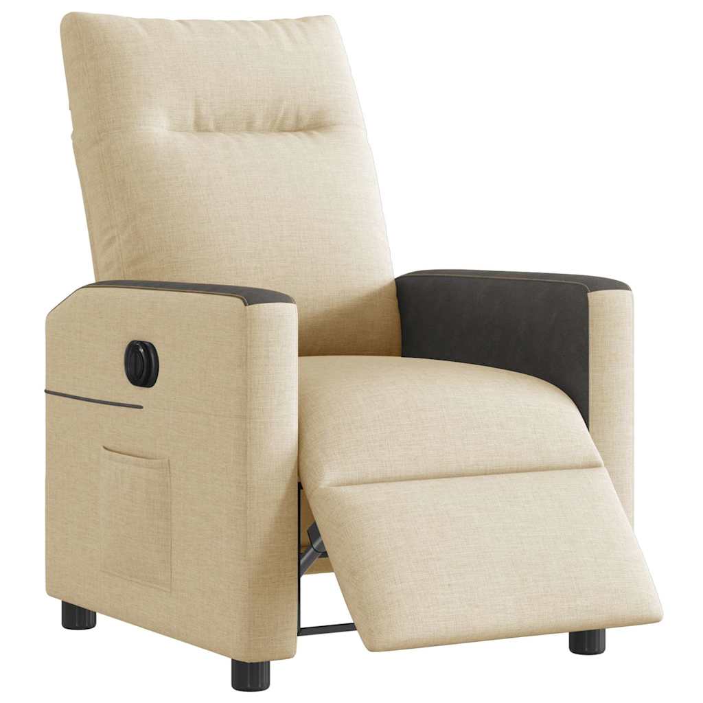Fauteuil inclinable électrique Crème Tissu - XIOS