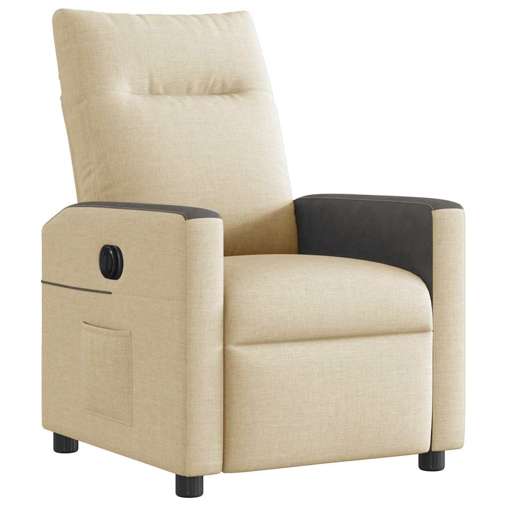 Fauteuil inclinable électrique Crème Tissu - XIOS