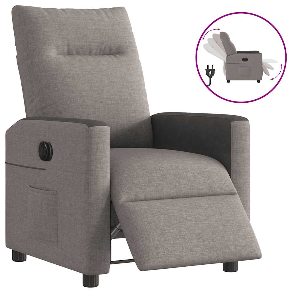 Fauteuil inclinable électrique Taupe Tissu - XIOS