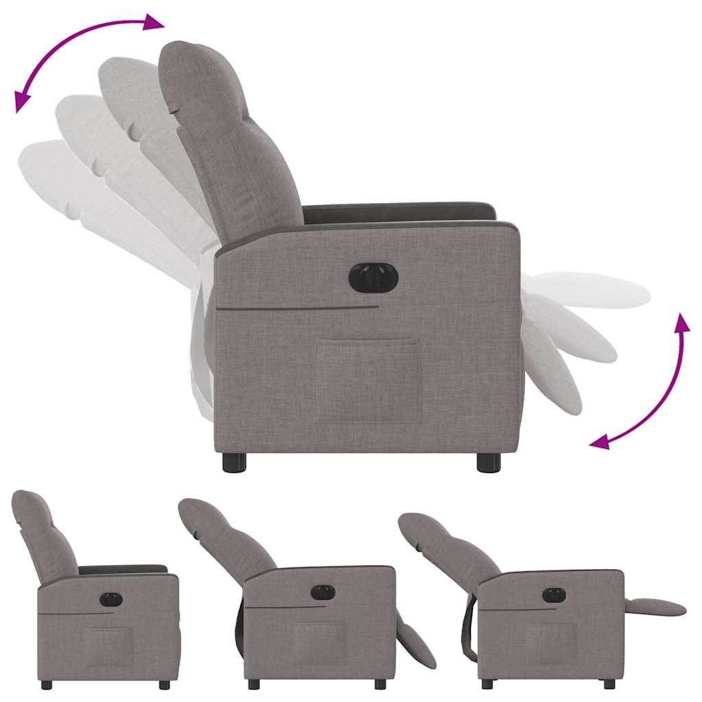 Fauteuil inclinable électrique Taupe Tissu - XIOS