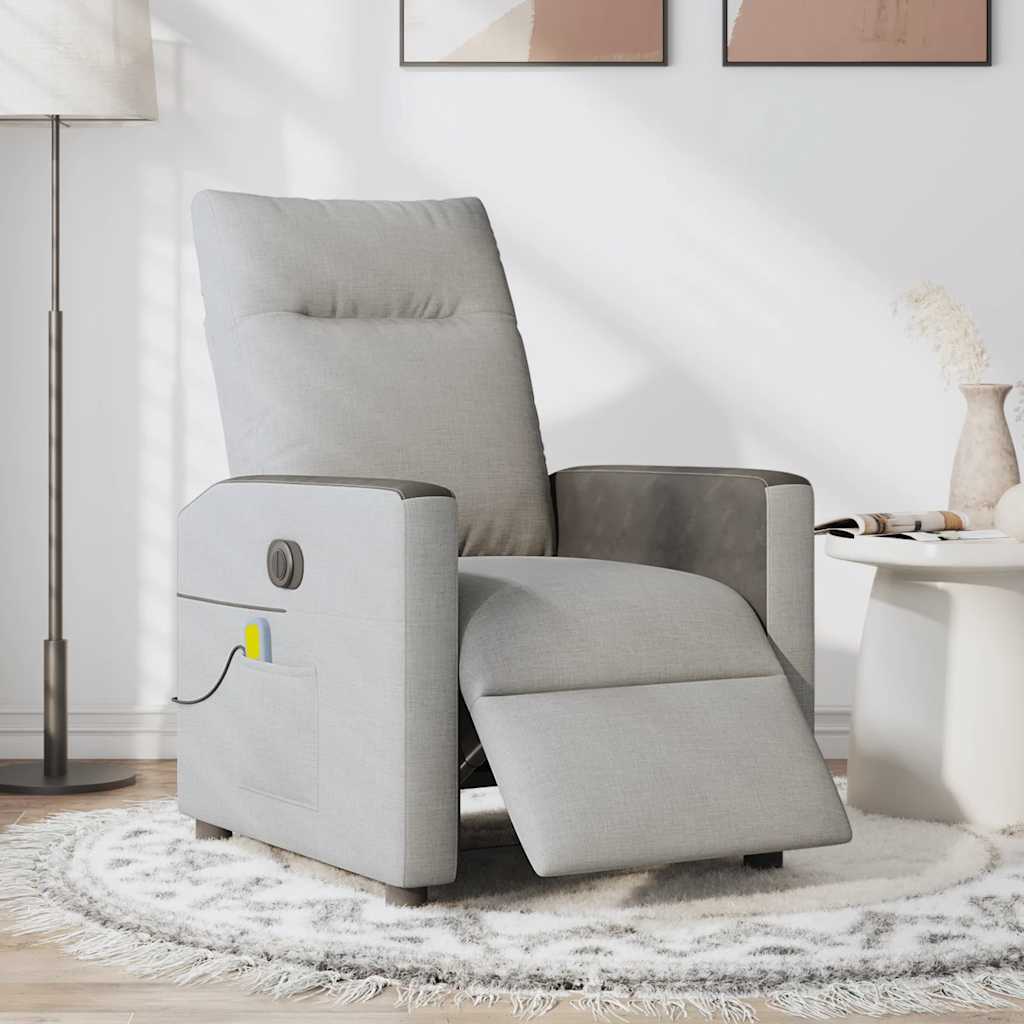Fauteuil de massage inclinable électrique gris nuage tissu - XIOS