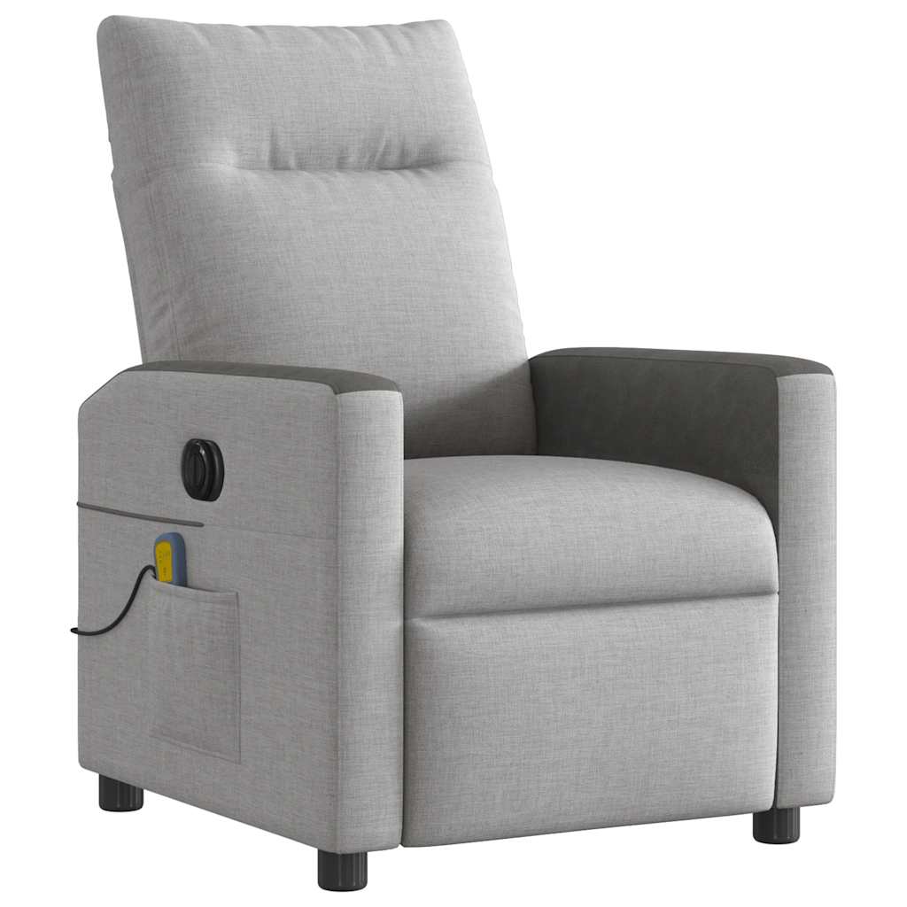 Fauteuil de massage inclinable électrique gris nuage tissu - XIOS