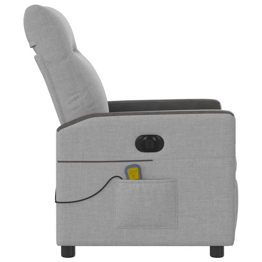 Fauteuil de massage inclinable électrique gris nuage tissu