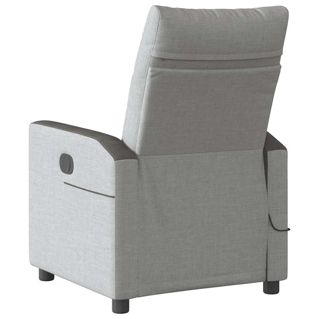 Fauteuil de massage inclinable électrique gris nuage tissu - XIOS