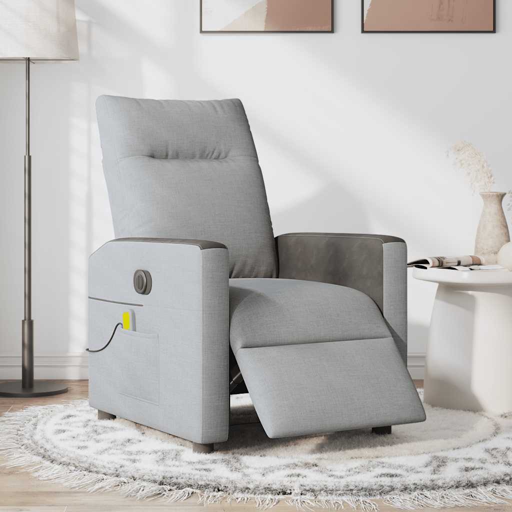 Fauteuil de massage inclinable électrique gris clair tissu - XIOS