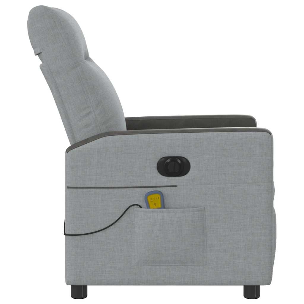 Fauteuil de massage inclinable électrique gris clair tissu - XIOS