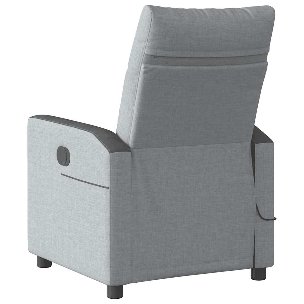 Fauteuil de massage inclinable électrique gris clair tissu - XIOS