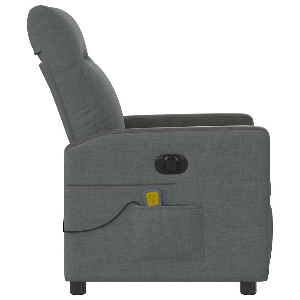 Fauteuil inclinable de massage électrique gris foncé tissu - XIOS