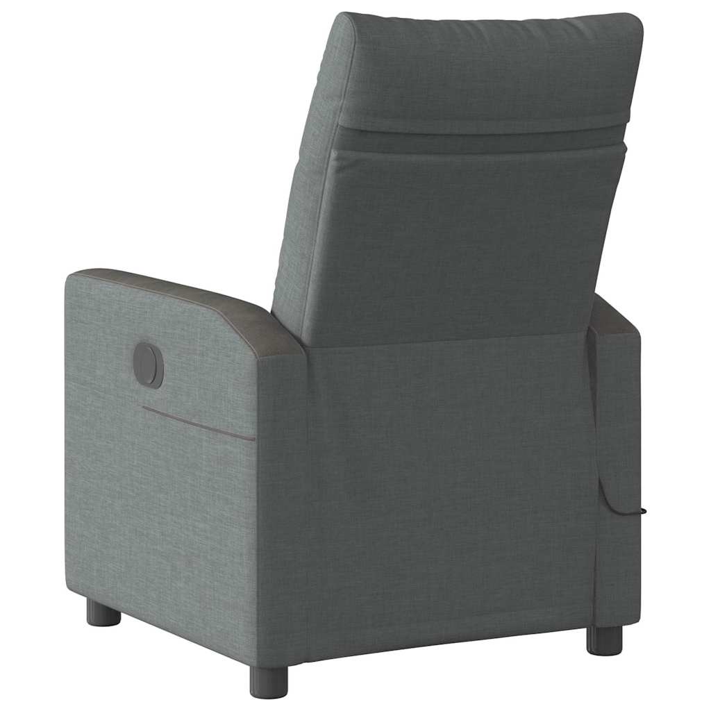 Fauteuil inclinable de massage électrique gris foncé tissu - XIOS