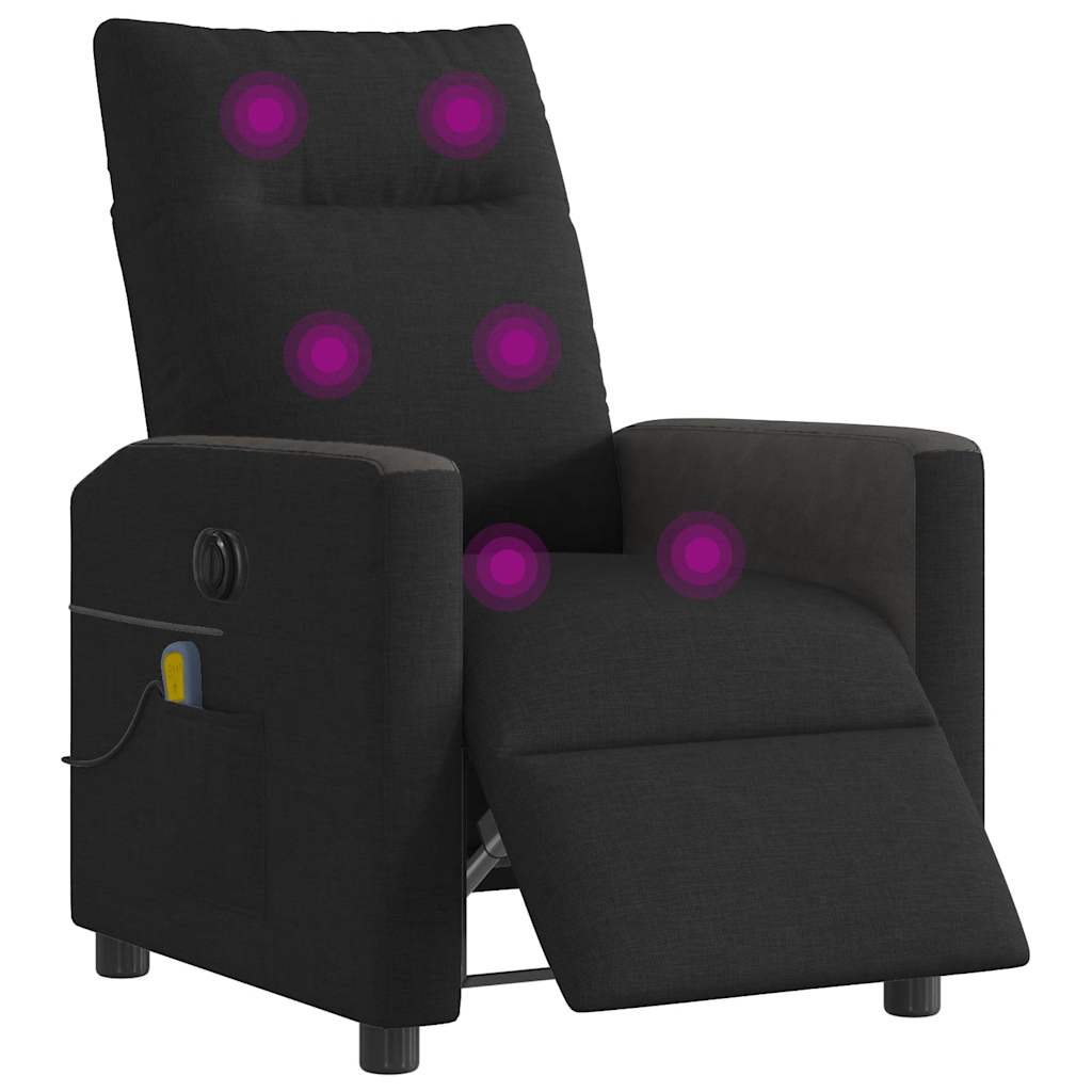 Fauteuil de massage inclinable électrique Noir Tissu - XIOS