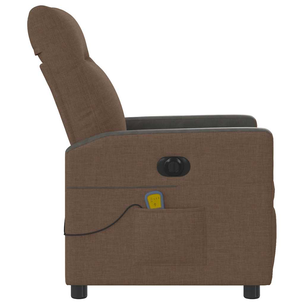 Fauteuil inclinable de massage électrique marron tissu - XIOS