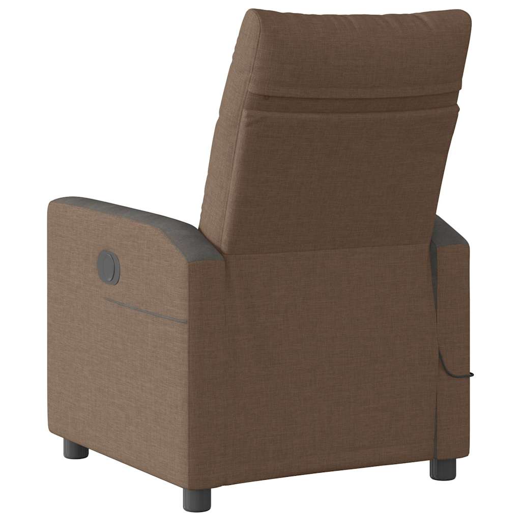 Fauteuil inclinable de massage électrique marron tissu - XIOS