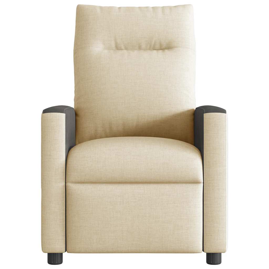 Fauteuil inclinable de massage électrique crème tissu - XIOS