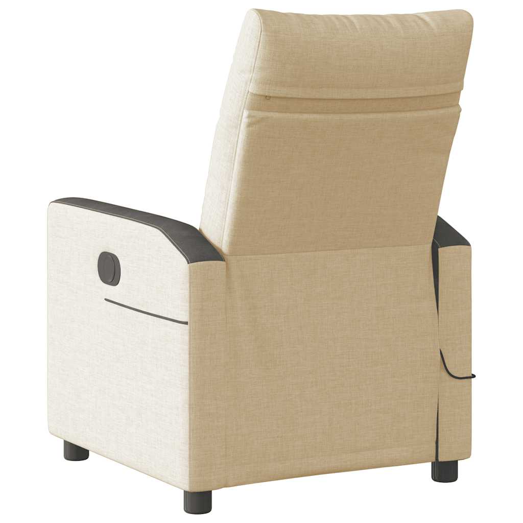 Fauteuil inclinable de massage électrique crème tissu - XIOS