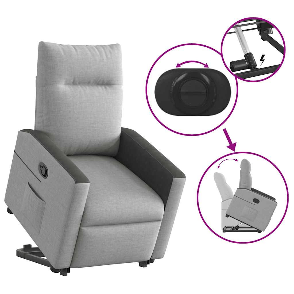 Fauteuil inclinable gris nuage tissu - XIOS
