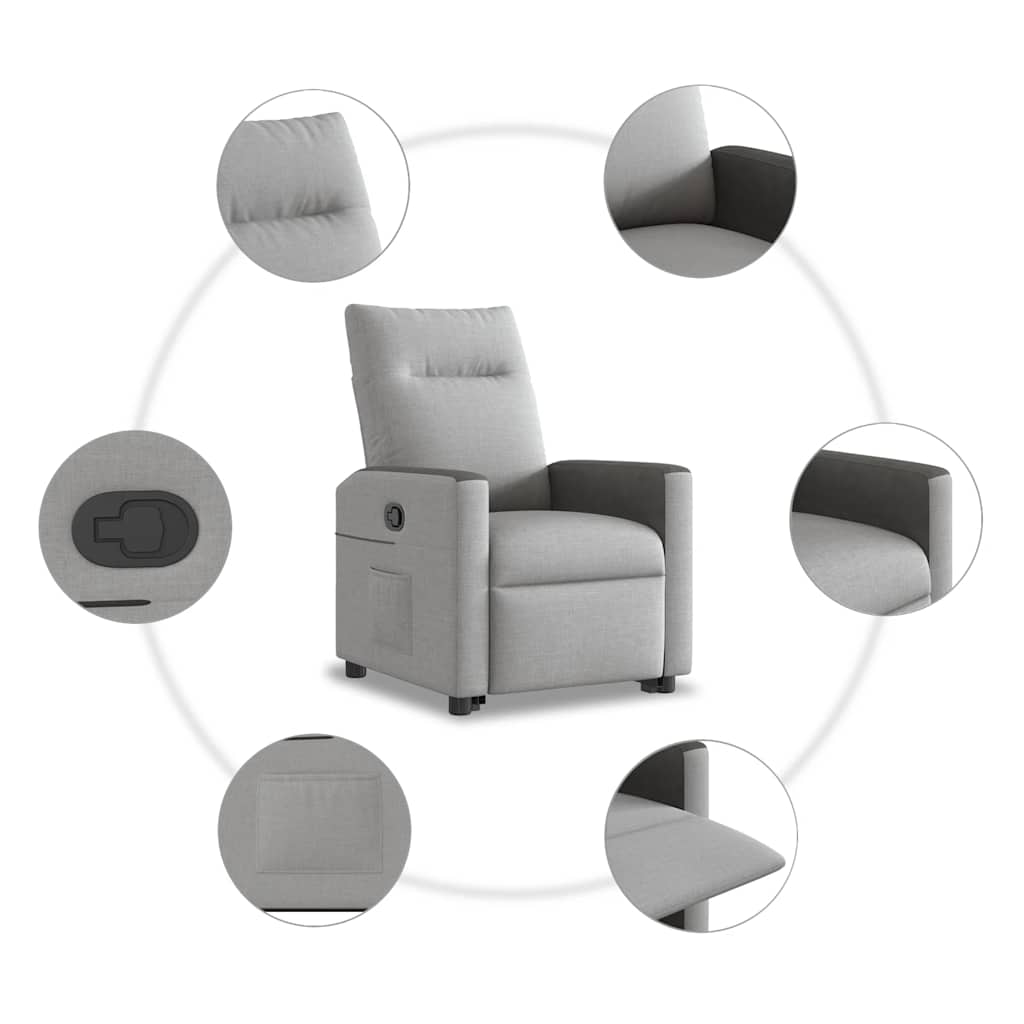 Fauteuil inclinable gris nuage tissu - XIOS