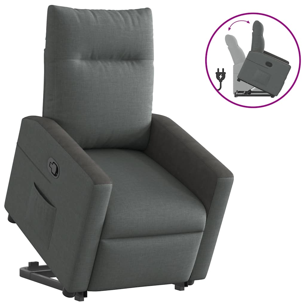Fauteuil inclinable Gris foncé Tissu - XIOS