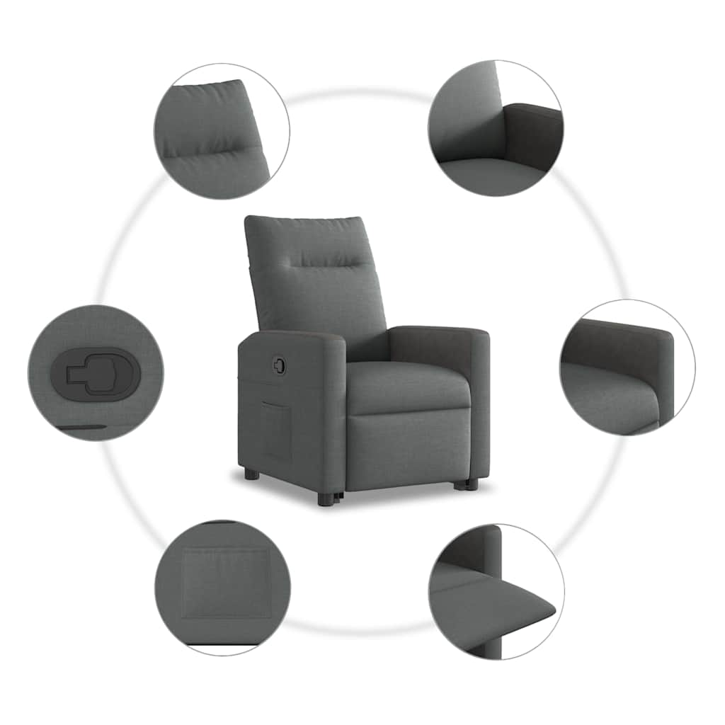 Fauteuil inclinable Gris foncé Tissu - XIOS