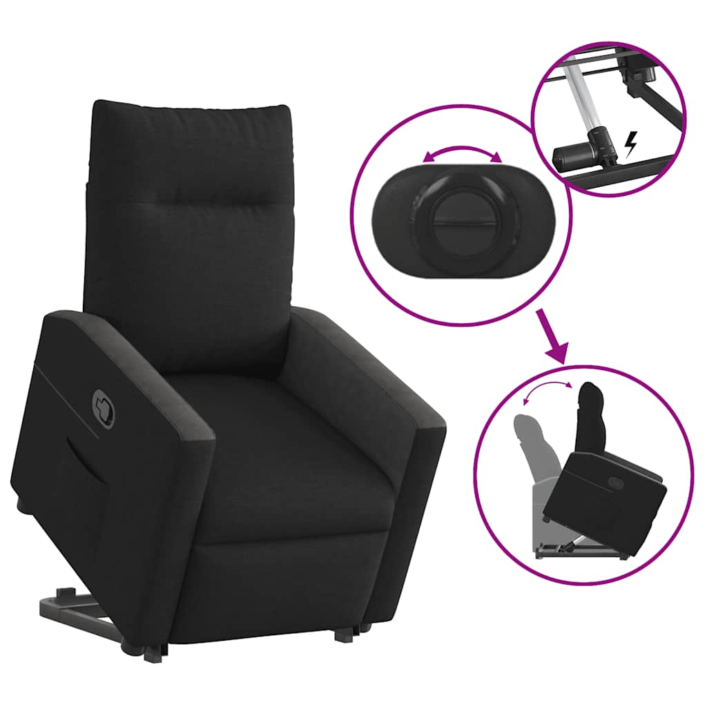 Fauteuil inclinable noir tissu - XIOS