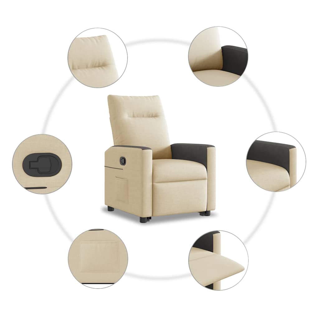 Fauteuil inclinable Crème Tissu - XIOS