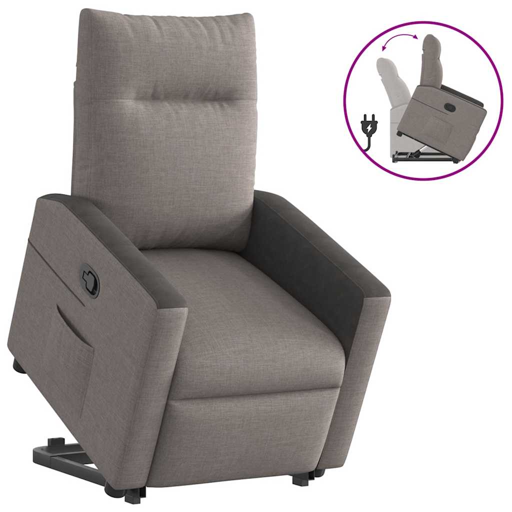 Fauteuil inclinable taupe tissu - XIOS