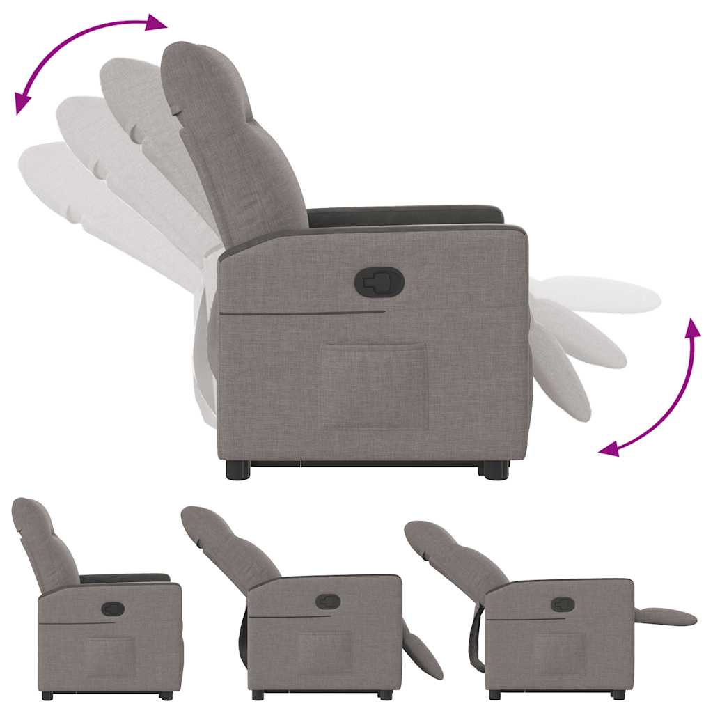 Fauteuil inclinable taupe tissu - XIOS