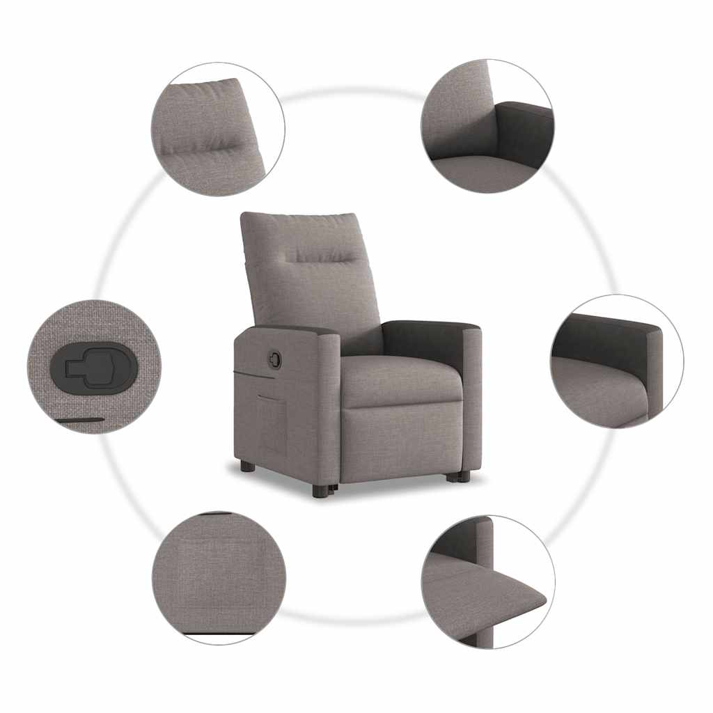 Fauteuil inclinable taupe tissu - XIOS