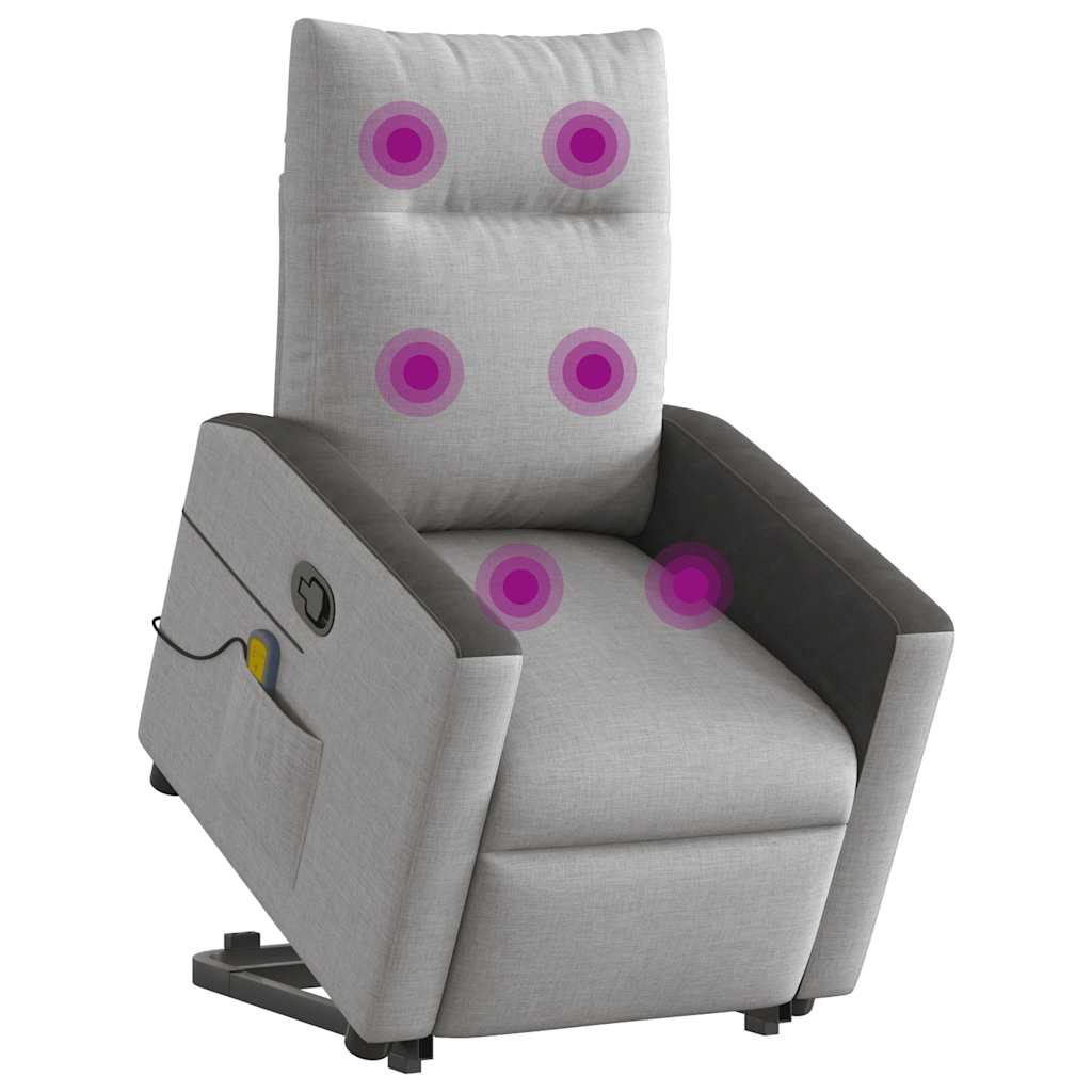 Fauteuil de massage inclinable gris nuage tissu - XIOS