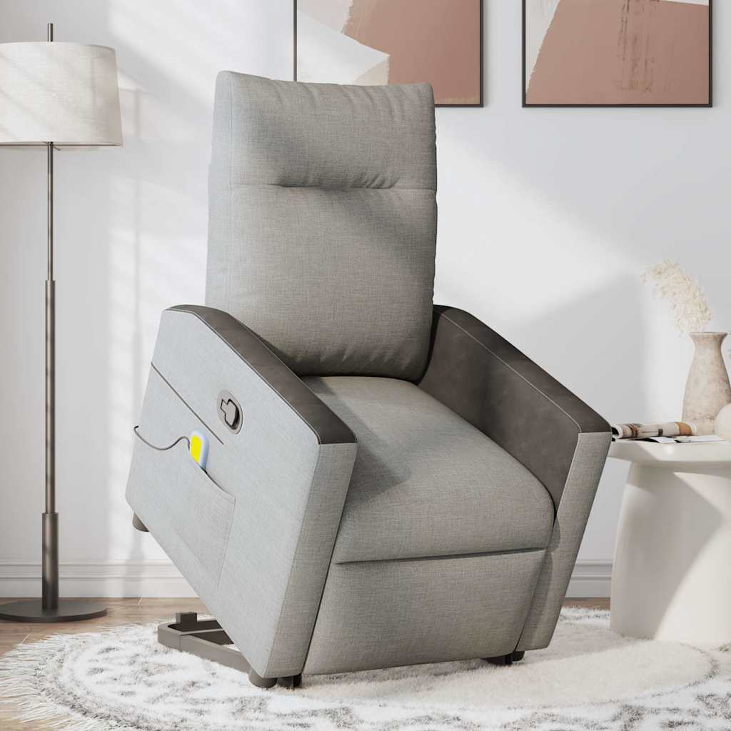 Fauteuil de massage inclinable gris nuage tissu - XIOS