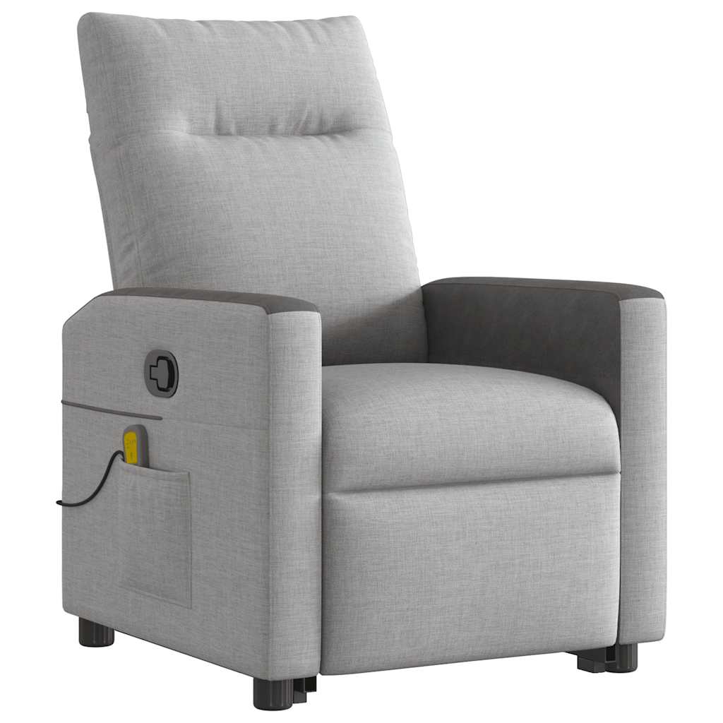Fauteuil de massage inclinable gris nuage tissu - XIOS