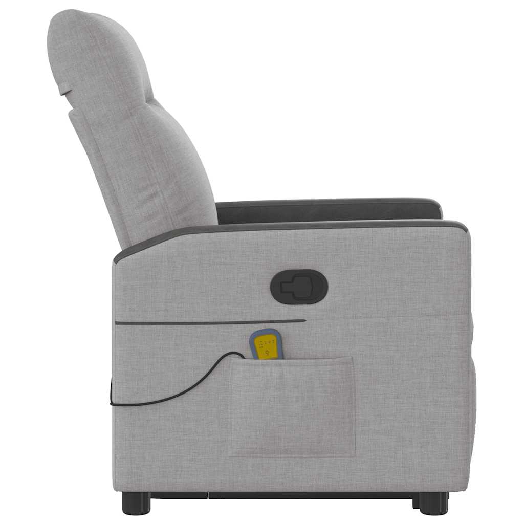 Fauteuil de massage inclinable gris nuage tissu - XIOS