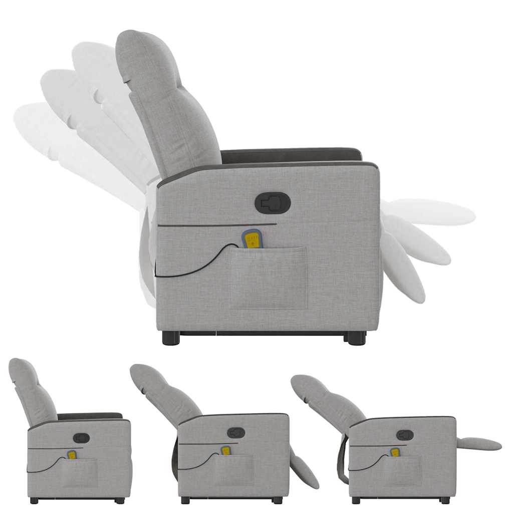 Fauteuil de massage inclinable gris nuage tissu - XIOS