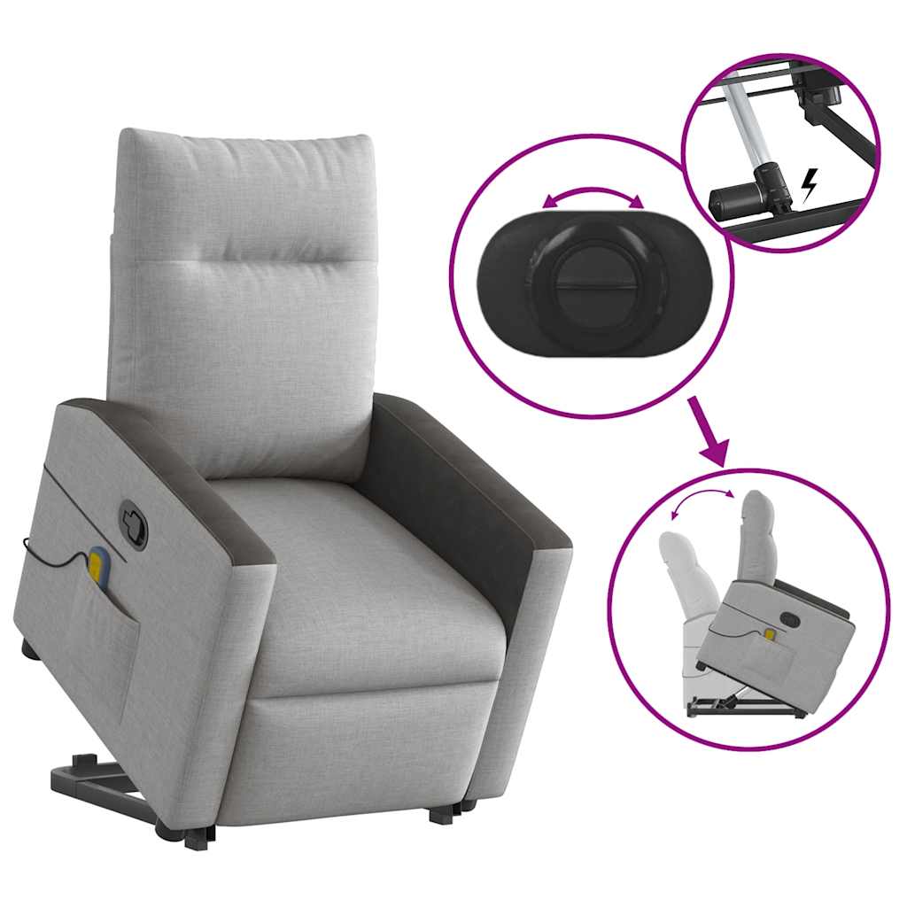 Fauteuil de massage inclinable gris nuage tissu - XIOS