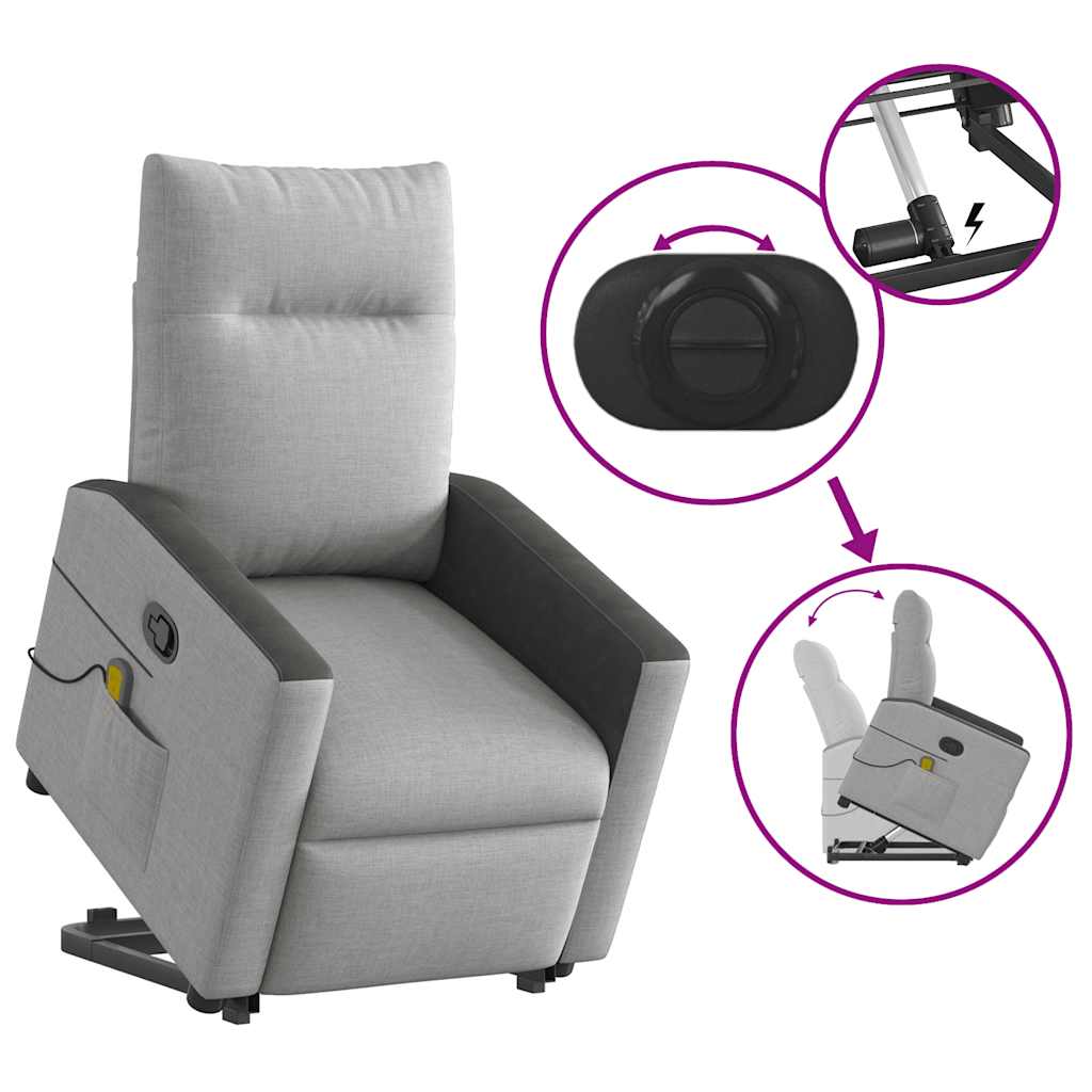 Fauteuil de massage inclinable gris nuage tissu - XIOS