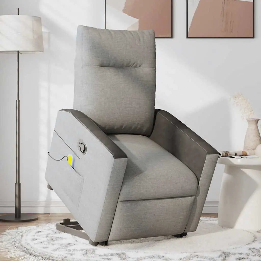 Fauteuil de massage inclinable gris nuage tissu - XIOS